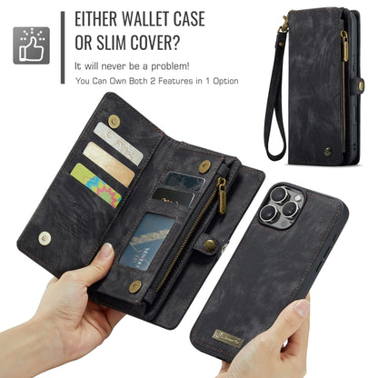 For iPhone 16 Pro CaseMe 008 Detachable Multifunctional Leather Phone Case(Black) - iPhone 16 Pro Cases by CaseMe | Online Shopping UK | buy2fix