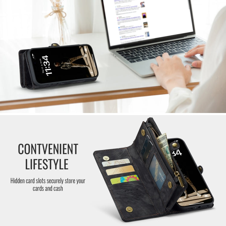For iPhone 16 Pro CaseMe 008 Detachable Multifunctional Leather Phone Case(Black) - iPhone 16 Pro Cases by CaseMe | Online Shopping UK | buy2fix