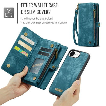 For iPhone 16e CaseMe 008 Detachable Multifunctional Leather Phone Case(Blue) - iPhone 16e Cases by CaseMe | Online Shopping UK | buy2fix