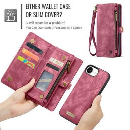 For iPhone 16e CaseMe 008 Detachable Multifunctional Leather Phone Case(Red) - iPhone 16e Cases by CaseMe | Online Shopping UK | buy2fix