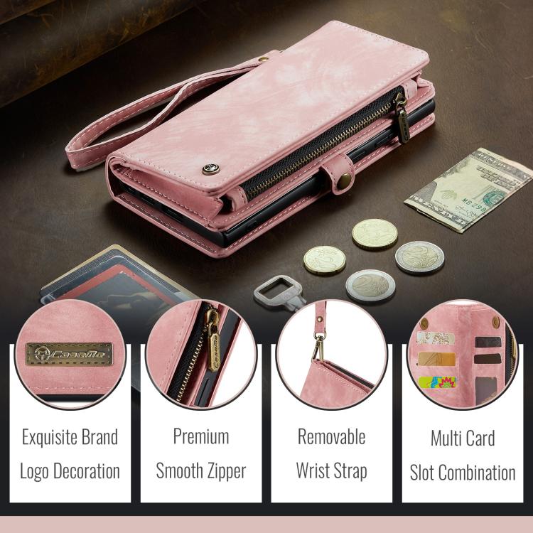 For iPhone 16e CaseMe 008 Detachable Multifunctional Leather Phone Case(Pink) - iPhone 16e Cases by CaseMe | Online Shopping UK | buy2fix
