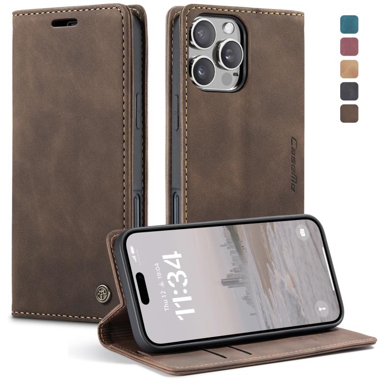 For iPhone 16 Pro Max CaseMe 013 Multifunctional Horizontal Flip Leather Phone Case(Coffee) - iPhone 16 Pro Max Cases by CaseMe | Online Shopping UK | buy2fix