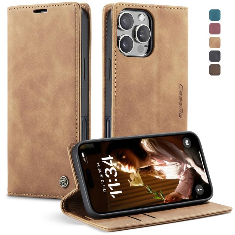 For iPhone 16 Pro CaseMe 013 Multifunctional Horizontal Flip Leather Phone Case(Brown) - iPhone 16 Pro Cases by CaseMe | Online Shopping UK | buy2fix