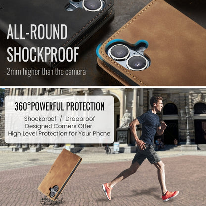 For iPhone 16 Plus CaseMe 013 Multifunctional Horizontal Flip Leather Phone Case(Brown) - iPhone 16 Plus Cases by CaseMe | Online Shopping UK | buy2fix