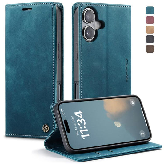 For iPhone 16 Plus CaseMe 013 Multifunctional Horizontal Flip Leather Phone Case(Blue) - iPhone 16 Plus Cases by CaseMe | Online Shopping UK | buy2fix