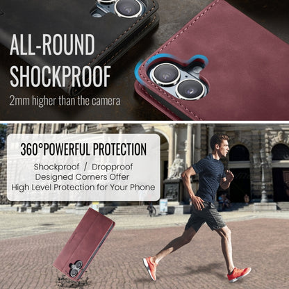 For iPhone 16 CaseMe 013 Multifunctional Horizontal Flip Leather Phone Case(Red) by CaseMe