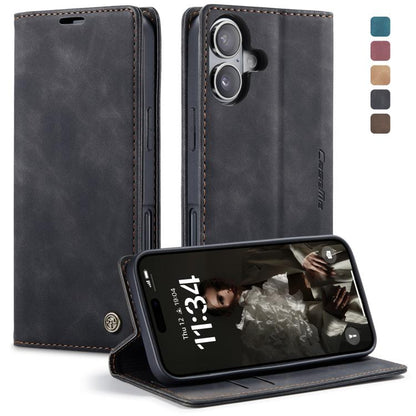 For iPhone 16 CaseMe 013 Multifunctional Horizontal Flip Leather Phone Case(Black) - iPhone 16 Cases by CaseMe | Online Shopping UK | buy2fix