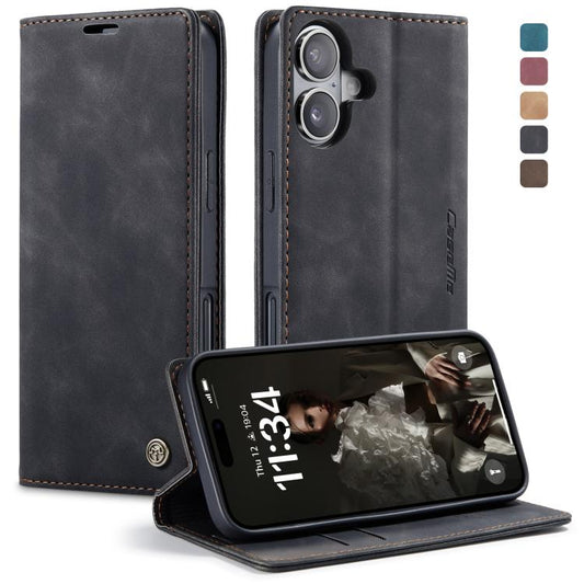 For iPhone 16 CaseMe 013 Multifunctional Horizontal Flip Leather Phone Case(Black) - iPhone 16 Cases by CaseMe | Online Shopping UK | buy2fix