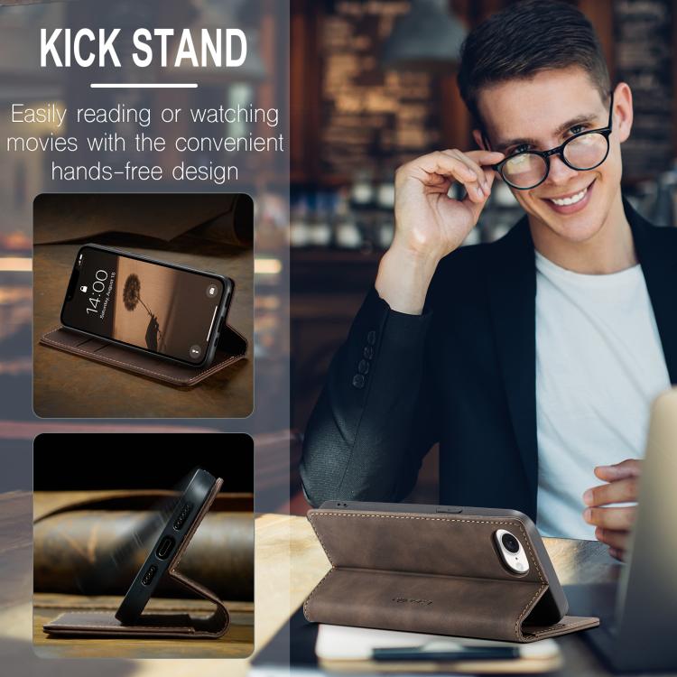For iPhone 16e CaseMe 013 Multifunctional Horizontal Flip Leather Phone Case(Coffee) - iPhone 16e Cases by CaseMe | Online Shopping UK | buy2fix