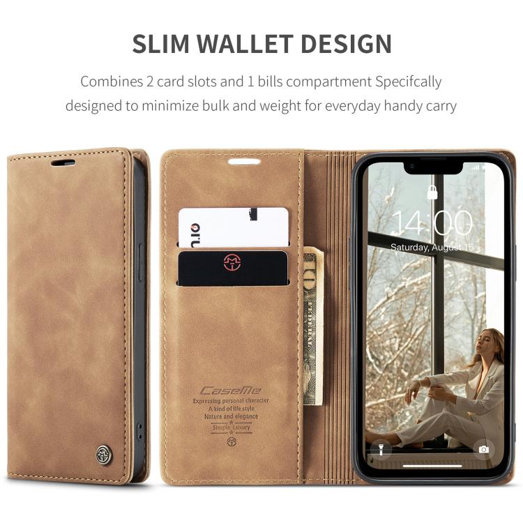 For iPhone 16e CaseMe 013 Multifunctional Horizontal Flip Leather Phone Case(Brown) - iPhone 16e Cases by CaseMe | Online Shopping UK | buy2fix
