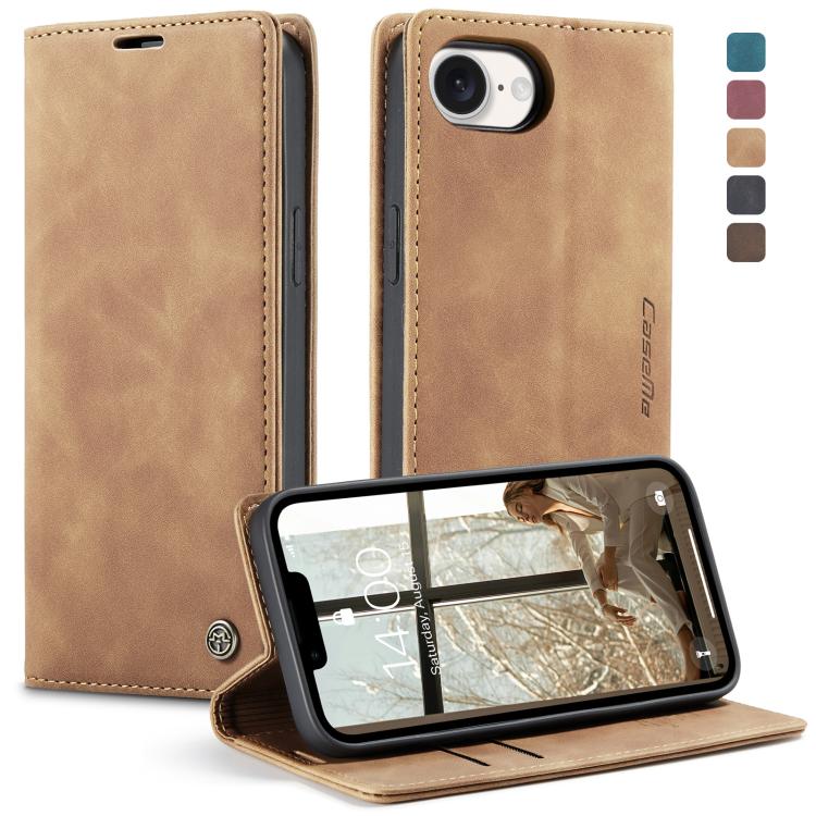 For iPhone 16e CaseMe 013 Multifunctional Horizontal Flip Leather Phone Case(Brown) - iPhone 16e Cases by CaseMe | Online Shopping UK | buy2fix