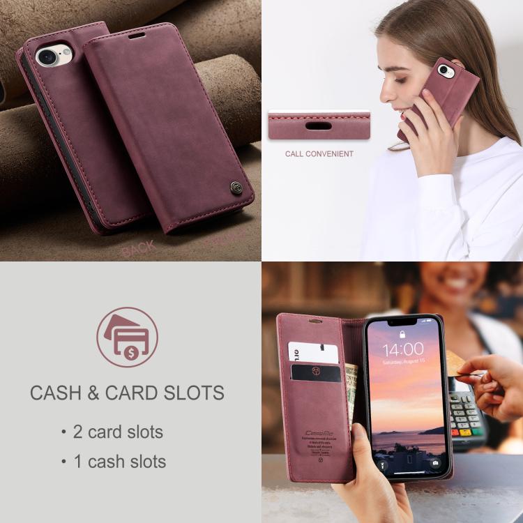 For iPhone 16e CaseMe 013 Multifunctional Horizontal Flip Leather Phone Case(Red) - iPhone 16e Cases by CaseMe | Online Shopping UK | buy2fix