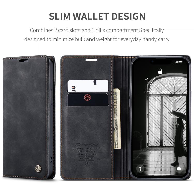 For iPhone 16e CaseMe 013 Multifunctional Horizontal Flip Leather Phone Case(Black) - iPhone 16e Cases by CaseMe | Online Shopping UK | buy2fix