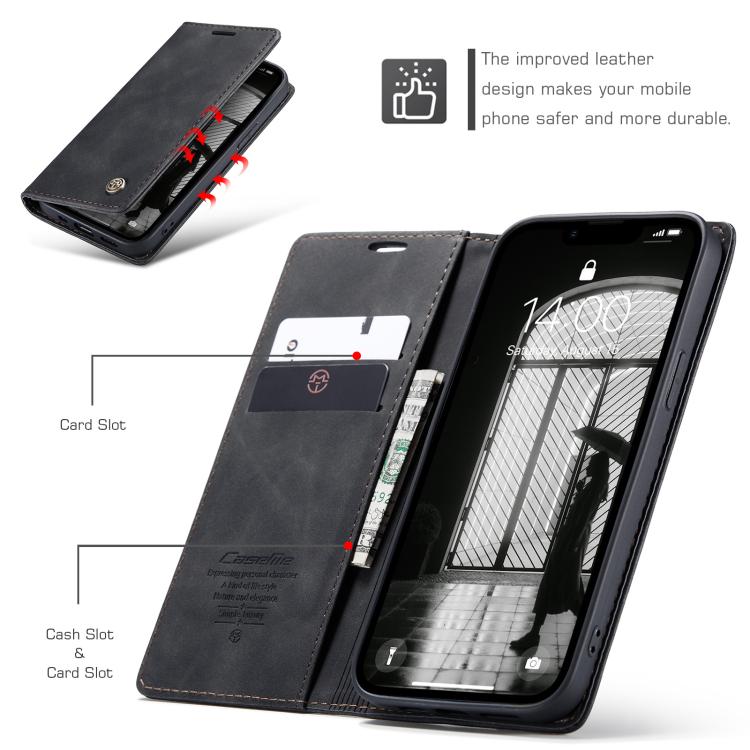 For iPhone 16e CaseMe 013 Multifunctional Horizontal Flip Leather Phone Case(Black) - iPhone 16e Cases by CaseMe | Online Shopping UK | buy2fix