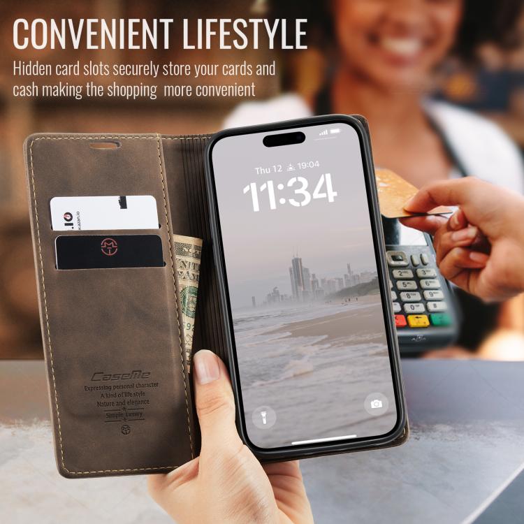 For iPhone 17 CaseMe 013 Multifunctional Horizontal Flip Leather Phone Case(Coffee) - iPhone 17 Cases by CaseMe | Online Shopping UK | buy2fix