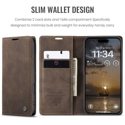 For iPhone 17 Pro CaseMe 013 Multifunctional Horizontal Flip Leather Phone Case(Coffee) - iPhone 17 Pro Cases by CaseMe | Online Shopping UK | buy2fix