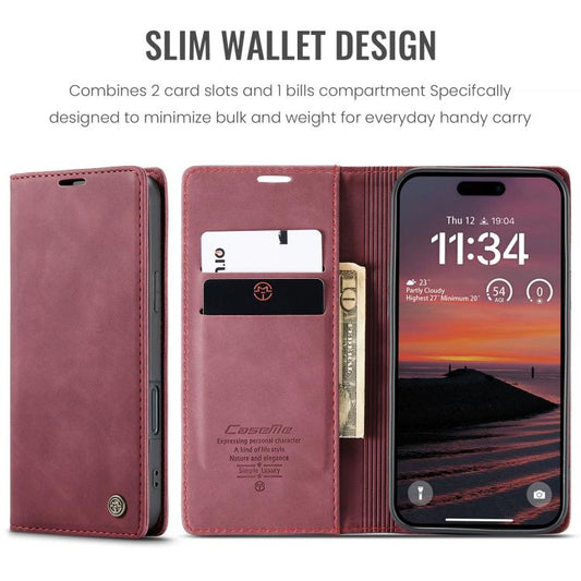 For iPhone 17 Pro CaseMe 013 Multifunctional Horizontal Flip Leather Phone Case(Red) - iPhone 17 Pro Cases by CaseMe | Online Shopping UK | buy2fix