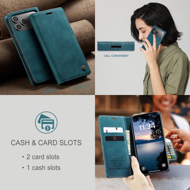 For iPhone 17 Pro CaseMe 013 Multifunctional Horizontal Flip Leather Phone Case(Blue) - iPhone 17 Pro Cases by CaseMe | Online Shopping UK | buy2fix