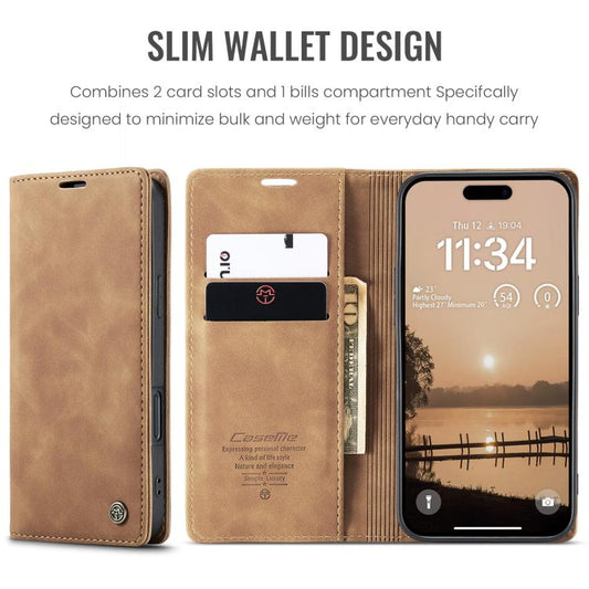For iPhone 17 Pro Max CaseMe 013 Multifunctional Horizontal Flip Leather Phone Case(Brown) - iPhone 17 Pro Max Cases by CaseMe | Online Shopping UK | buy2fix