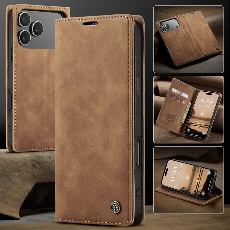 For iPhone 17 Pro Max CaseMe 013 Multifunctional Horizontal Flip Leather Phone Case(Brown) - iPhone 17 Pro Max Cases by CaseMe | Online Shopping UK | buy2fix