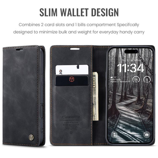 For iPhone 17 Pro Max CaseMe 013 Multifunctional Horizontal Flip Leather Phone Case(Black) - iPhone 17 Pro Max Cases by CaseMe | Online Shopping UK | buy2fix