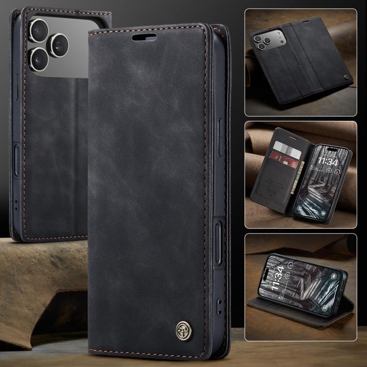 For iPhone 17 Pro Max CaseMe 013 Multifunctional Horizontal Flip Leather Phone Case(Black) - iPhone 17 Pro Max Cases by CaseMe | Online Shopping UK | buy2fix