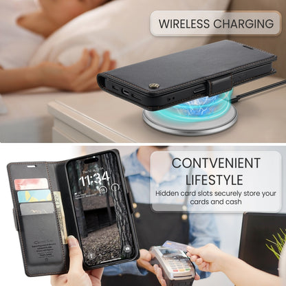 For iPhone 16 Pro Max CaseMe 023 Butterfly Buckle Litchi Texture RFID Anti-theft Leather Phone Case(Black) by CaseMe