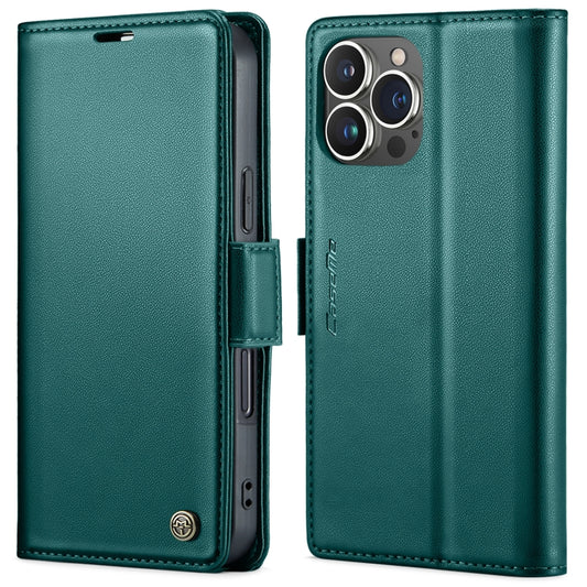 For iPhone 16 Pro CaseMe 023 Butterfly Buckle Litchi Texture RFID Anti-theft Leather Phone Case(Green) - iPhone 16 Pro Cases by CaseMe | Online Shopping UK | buy2fix