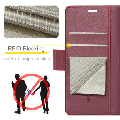 For iPhone 16e CaseMe 023 Butterfly Buckle Litchi Texture RFID Anti-theft Leather Phone Case(Red) - iPhone 16e Cases by CaseMe | Online Shopping UK | buy2fix
