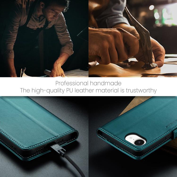 For iPhone 16e CaseMe 023 Butterfly Buckle Litchi Texture RFID Anti-theft Leather Phone Case(Green) - iPhone 16e Cases by CaseMe | Online Shopping UK | buy2fix