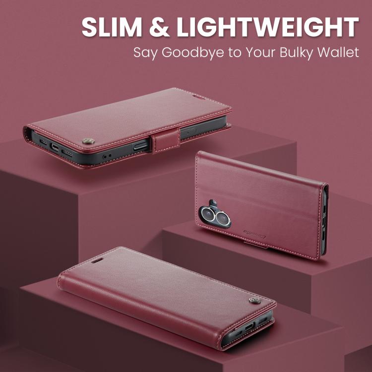 For iPhone 17 CaseMe 023 Butterfly Buckle Litchi Texture RFID Anti-theft Leather Phone Case(Red) - iPhone 17 Cases by CaseMe | Online Shopping UK | buy2fix