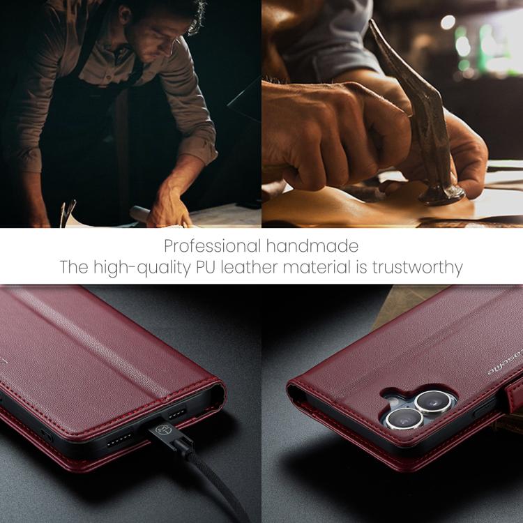 For iPhone 17 CaseMe 023 Butterfly Buckle Litchi Texture RFID Anti-theft Leather Phone Case(Red) - iPhone 17 Cases by CaseMe | Online Shopping UK | buy2fix