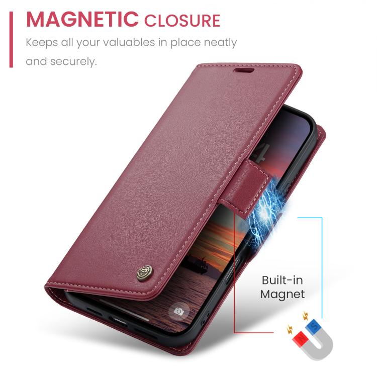 For iPhone 17 CaseMe 023 Butterfly Buckle Litchi Texture RFID Anti-theft Leather Phone Case(Red) - iPhone 17 Cases by CaseMe | Online Shopping UK | buy2fix