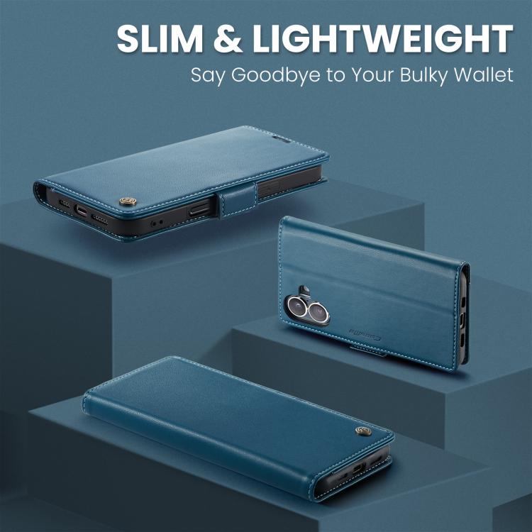 For iPhone 17 CaseMe 023 Butterfly Buckle Litchi Texture RFID Anti-theft Leather Phone Case(Blue) - iPhone 17 Cases by CaseMe | Online Shopping UK | buy2fix