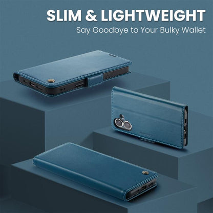 For iPhone 17 CaseMe 023 Butterfly Buckle Litchi Texture RFID Anti-theft Leather Phone Case(Blue) - iPhone 17 Cases by CaseMe | Online Shopping UK | buy2fix