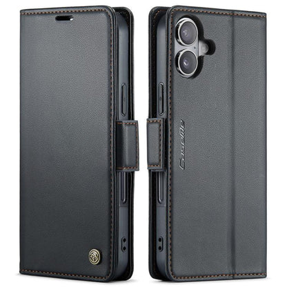 For iPhone 17 CaseMe 023 Butterfly Buckle Litchi Texture RFID Anti-theft Leather Phone Case(Black) - iPhone 17 Cases by CaseMe | Online Shopping UK | buy2fix