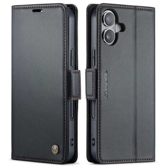 For iPhone 17 CaseMe 023 Butterfly Buckle Litchi Texture RFID Anti-theft Leather Phone Case(Black) - iPhone 17 Cases by CaseMe | Online Shopping UK | buy2fix