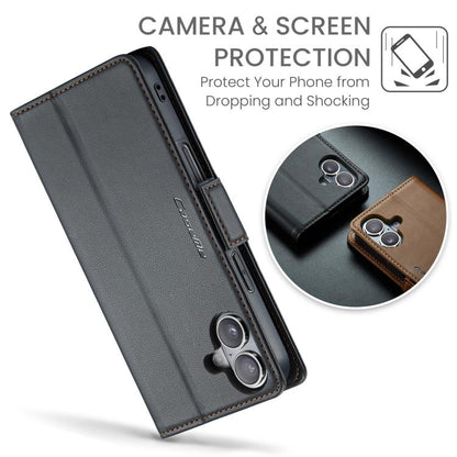 For iPhone 17 CaseMe 023 Butterfly Buckle Litchi Texture RFID Anti-theft Leather Phone Case(Black) - iPhone 17 Cases by CaseMe | Online Shopping UK | buy2fix