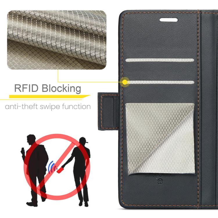 For iPhone 17 CaseMe 023 Butterfly Buckle Litchi Texture RFID Anti-theft Leather Phone Case(Black) - iPhone 17 Cases by CaseMe | Online Shopping UK | buy2fix