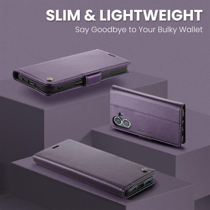 For iPhone 17 CaseMe 023 Butterfly Buckle Litchi Texture RFID Anti-theft Leather Phone Case(Purple) - iPhone 17 Cases by CaseMe | Online Shopping UK | buy2fix
