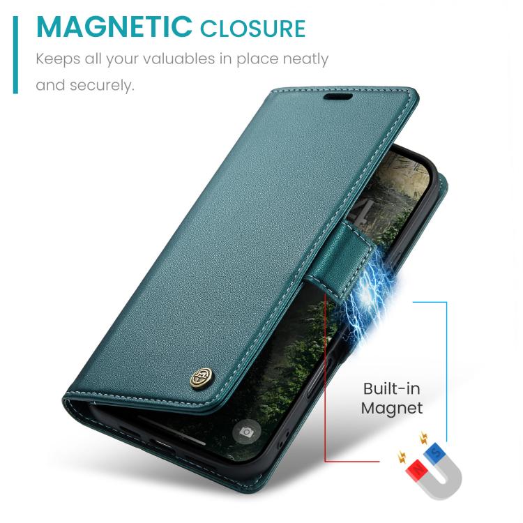 For iPhone 17 Pro CaseMe 023 Butterfly Buckle Litchi Texture RFID Anti-theft Leather Phone Case(Green) - iPhone 17 Pro Cases by CaseMe | Online Shopping UK | buy2fix