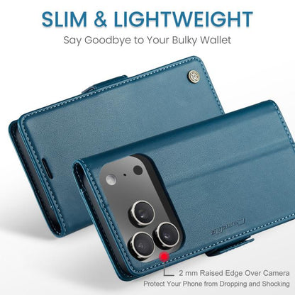 For iPhone 17 Pro CaseMe 023 Butterfly Buckle Litchi Texture RFID Anti-theft Leather Phone Case(Blue) - iPhone 17 Pro Cases by CaseMe | Online Shopping UK | buy2fix
