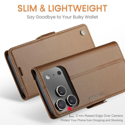 For iPhone 17 Pro CaseMe 023 Butterfly Buckle Litchi Texture RFID Anti-theft Leather Phone Case(Brown) - iPhone 17 Pro Cases by CaseMe | Online Shopping UK | buy2fix