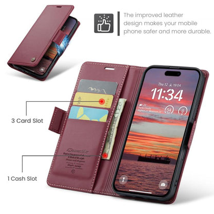 For iPhone 17 Pro Max CaseMe 023 Butterfly Buckle Litchi Texture RFID Anti-theft Leather Phone Case(Red) - iPhone 17 Pro Max Cases by CaseMe | Online Shopping UK | buy2fix