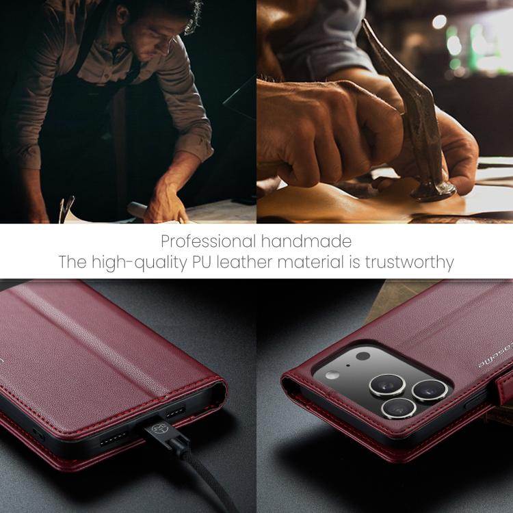 For iPhone 17 Pro Max CaseMe 023 Butterfly Buckle Litchi Texture RFID Anti-theft Leather Phone Case(Red) - iPhone 17 Pro Max Cases by CaseMe | Online Shopping UK | buy2fix