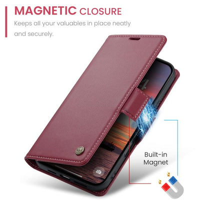 For iPhone 17 Pro Max CaseMe 023 Butterfly Buckle Litchi Texture RFID Anti-theft Leather Phone Case(Red) - iPhone 17 Pro Max Cases by CaseMe | Online Shopping UK | buy2fix