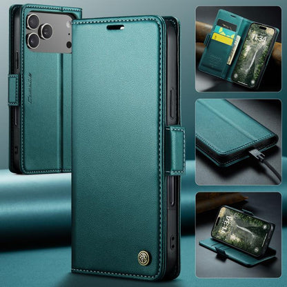 For iPhone 17 Pro Max CaseMe 023 Butterfly Buckle Litchi Texture RFID Anti-theft Leather Phone Case(Green) - iPhone 17 Pro Max Cases by CaseMe | Online Shopping UK | buy2fix