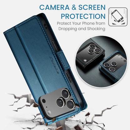 For iPhone 17 Pro Max CaseMe 023 Butterfly Buckle Litchi Texture RFID Anti-theft Leather Phone Case(Blue) - iPhone 17 Pro Max Cases by CaseMe | Online Shopping UK | buy2fix