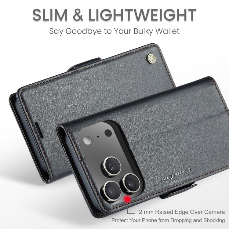 For iPhone 17 Pro Max CaseMe 023 Butterfly Buckle Litchi Texture RFID Anti-theft Leather Phone Case(Black) - iPhone 17 Pro Max Cases by CaseMe | Online Shopping UK | buy2fix