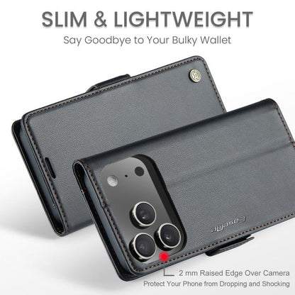 For iPhone 17 Pro Max CaseMe 023 Butterfly Buckle Litchi Texture RFID Anti-theft Leather Phone Case(Black) - iPhone 17 Pro Max Cases by CaseMe | Online Shopping UK | buy2fix